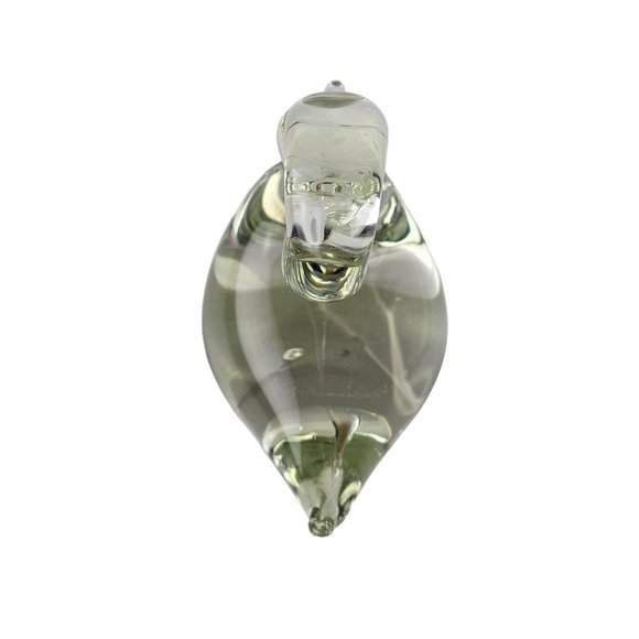 Vintage Hand Blown Glass 4.5" Tall Clear Glass Swan, Low Bubble - Picture 7 of 7